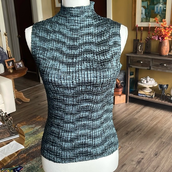 NWT - JENNI MAX - Sleeveless turtleneck top - GREEN - S - Picture 1 of 8